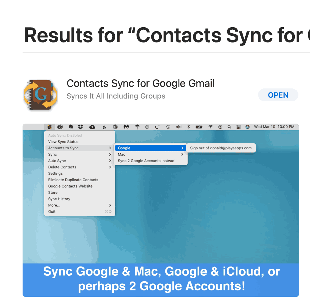 mac apps for google contacts